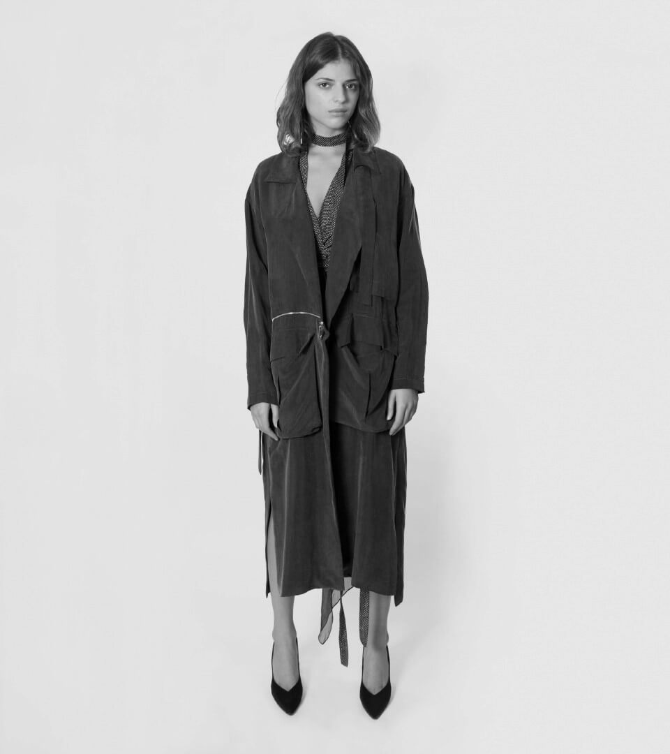 graphite coat with pockets