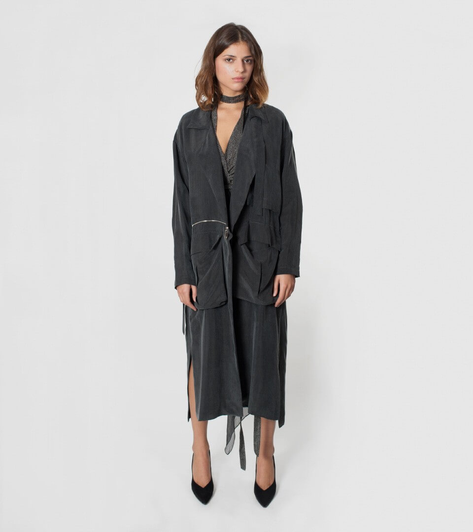 graphite coat with pockets